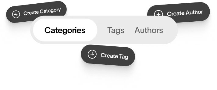Categories, tags, and authors