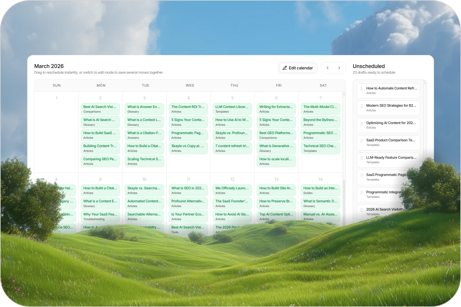 Calendar workflow